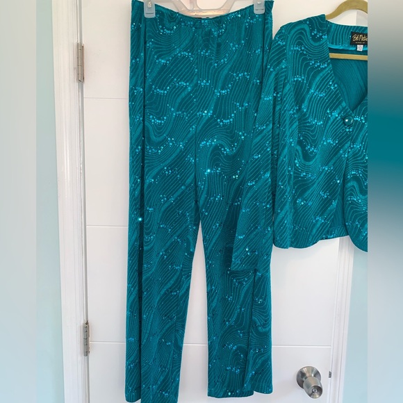 Vintage Bob Mackie Embroidered Beaded Pants Suit Set Medium - Picture 4 of 7